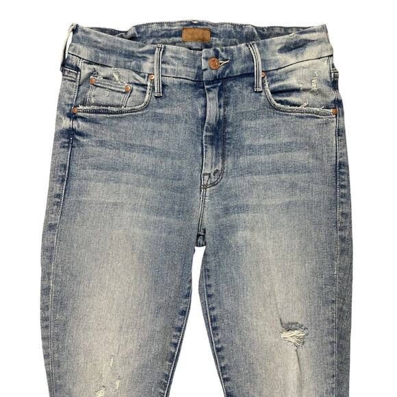 Mother The Looker Ankle Step Fray Jeans Cut Flowers Destroyed Frayed Hem Size 28 - Picture 7 of 13